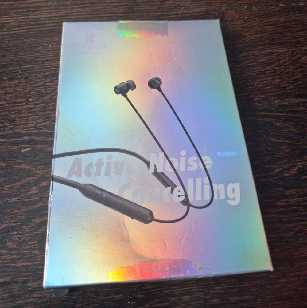 Rythflo Noise Cancelling Headphones Wireless ANC 60H Neckband IPX6
